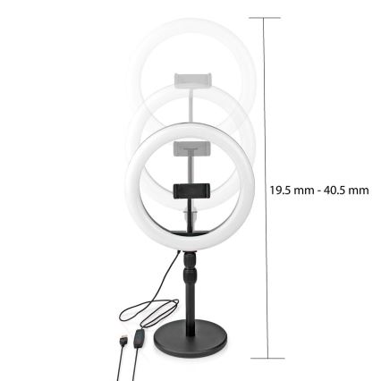 LED Ljusreglerad lampa med en stand and holder för vlogging LED/6W/USB 2700-6700K