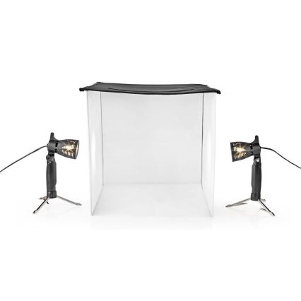 LED Bärbar fotostudio 2xGU10/5W/230V
