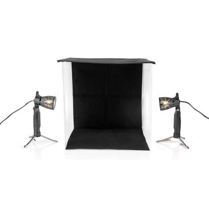 LED Bärbar fotostudio 2xGU10/5W/230V