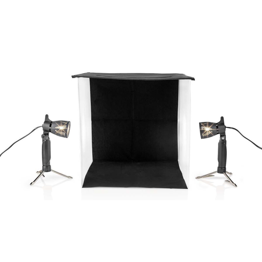 LED Bärbar fotostudio 2xGU10/5W/230V