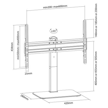 Roterande TV-stativ 37-70”
