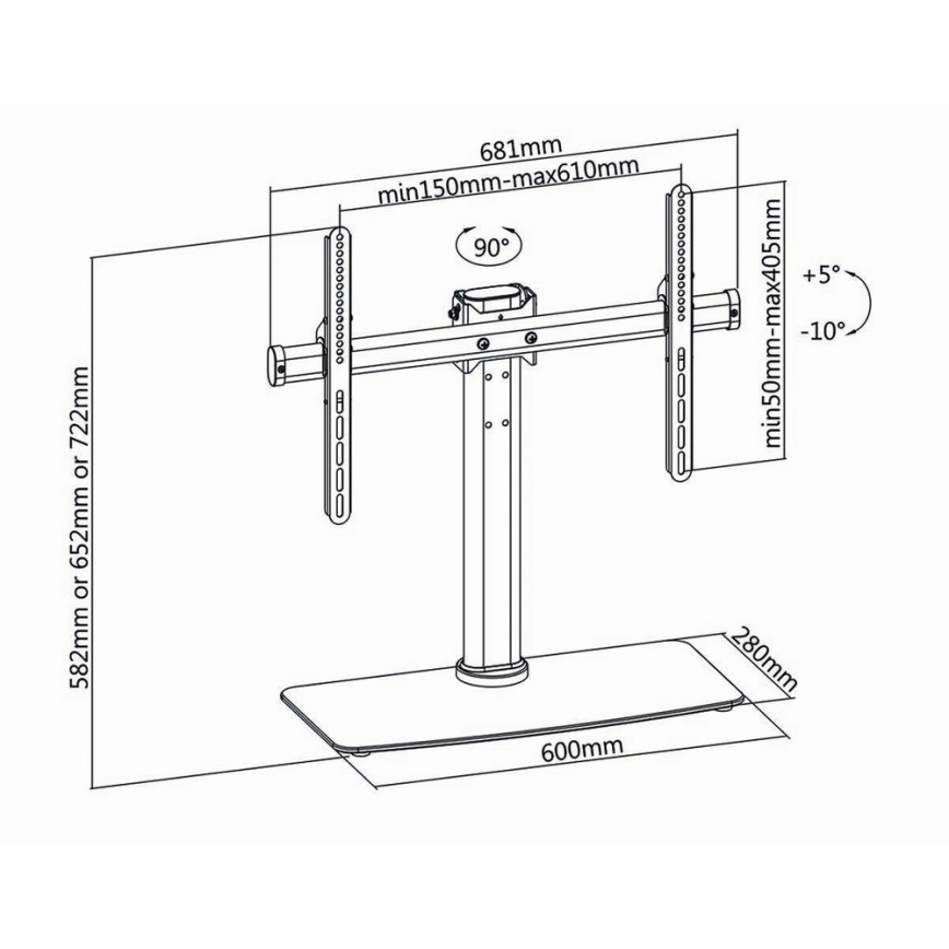 Nedis TVSM2330BK − Full Motion Stativ för TV 32-65/3 positioner