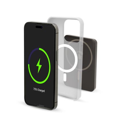 Power bank 2i1 magnetisk med trådlös laddning MagSafe 5000 mAh svart