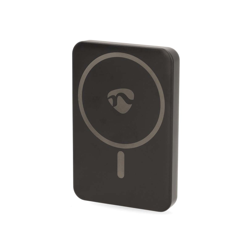 Power bank 2i1 magnetisk med trådlös laddning MagSafe 5000 mAh svart