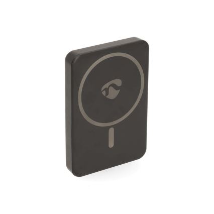 Power bank 2i1 magnetisk med trådlös laddning MagSafe 5000 mAh svart