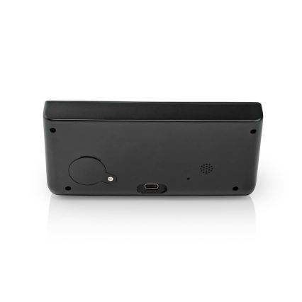 Väckarklocka med LCD-display och trådlös laddare 15W/5V + 1xCR2032 svart