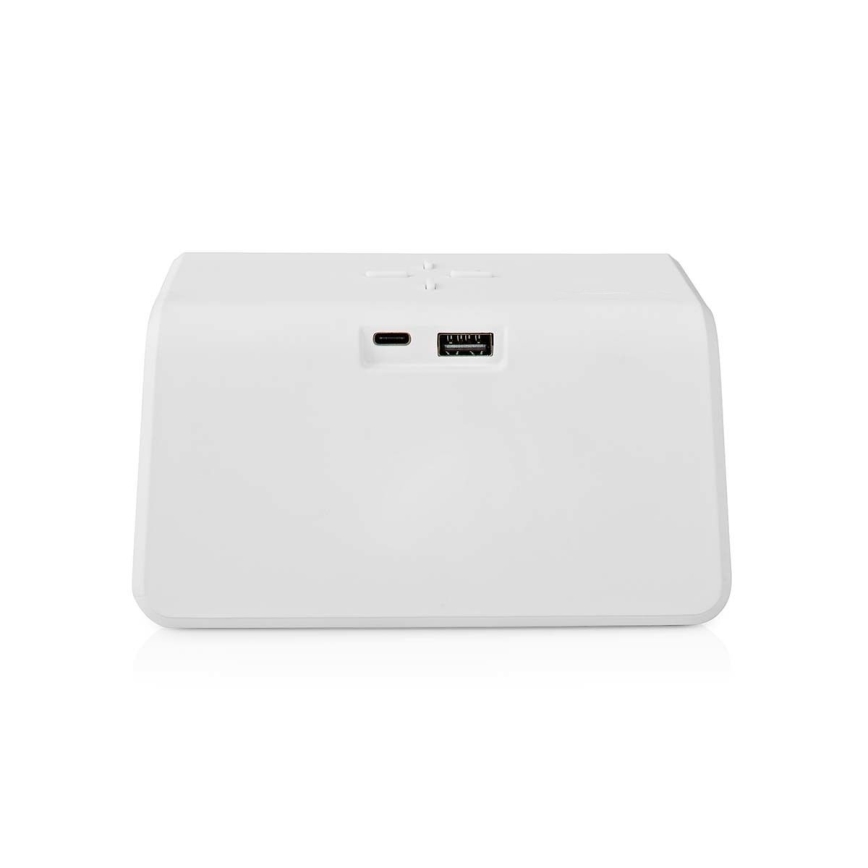 Väckarklocka med LCD display och trådlös laddare 15W/230V 1x CR2032 vit