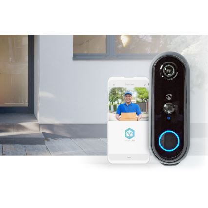 Video ringklocka med rörelsedetektor Full HD 1080p 5200 mAh Wi-Fi IP54