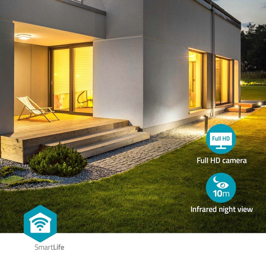 Smart utomhuskamera SmartLife Full HD 1080p med LED-belysning Wi-Fi Tuya IP65