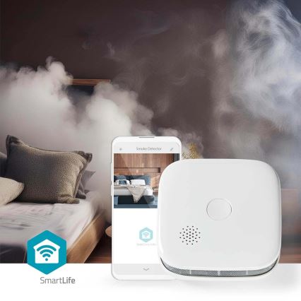 SmartLife rökdetektor 3V/1xCR123A Wi-Fi Tuya