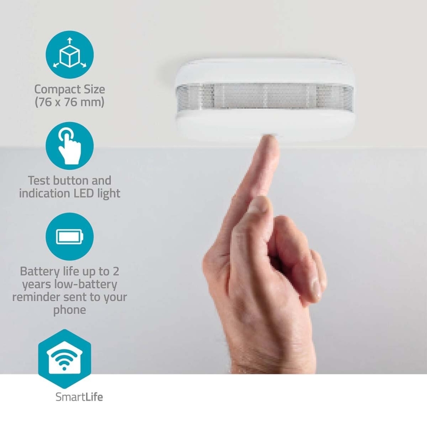 KIT 3x Rökdetektor SmartLife 3V/1xCR123A Wi-Fi Tuya
