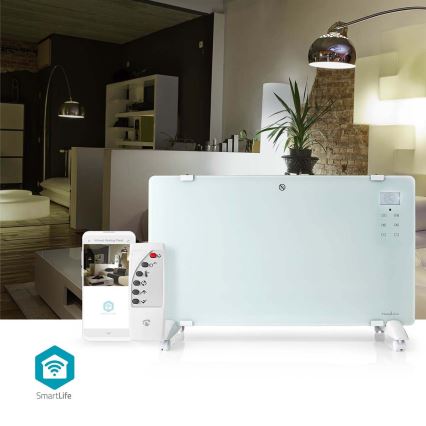 Elektrisk direktvärmare/konvektor 2000 W/230 V, Wi‑Fi, IP24, med termostat