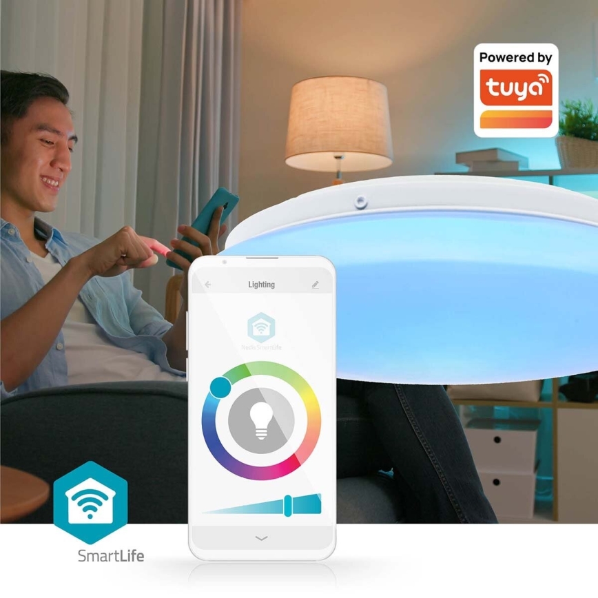 LED RGBW Ljusreglerad vägglampa för badrum SmartLife LED/18W/230V 2700-6500K IP44 Wi-Fi Tuya