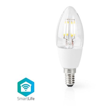 Nedis WIFILF10WTC37 − Dimbar smart LED-lampa C37 E14/5W/230V