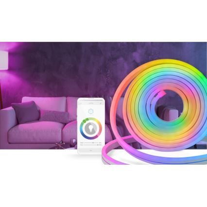 Nedis WIFILN51CRGB-LED RGB Dimbar ljusslinga SmartLife 6m 32W/230V Wi-Fi IP65+ RC