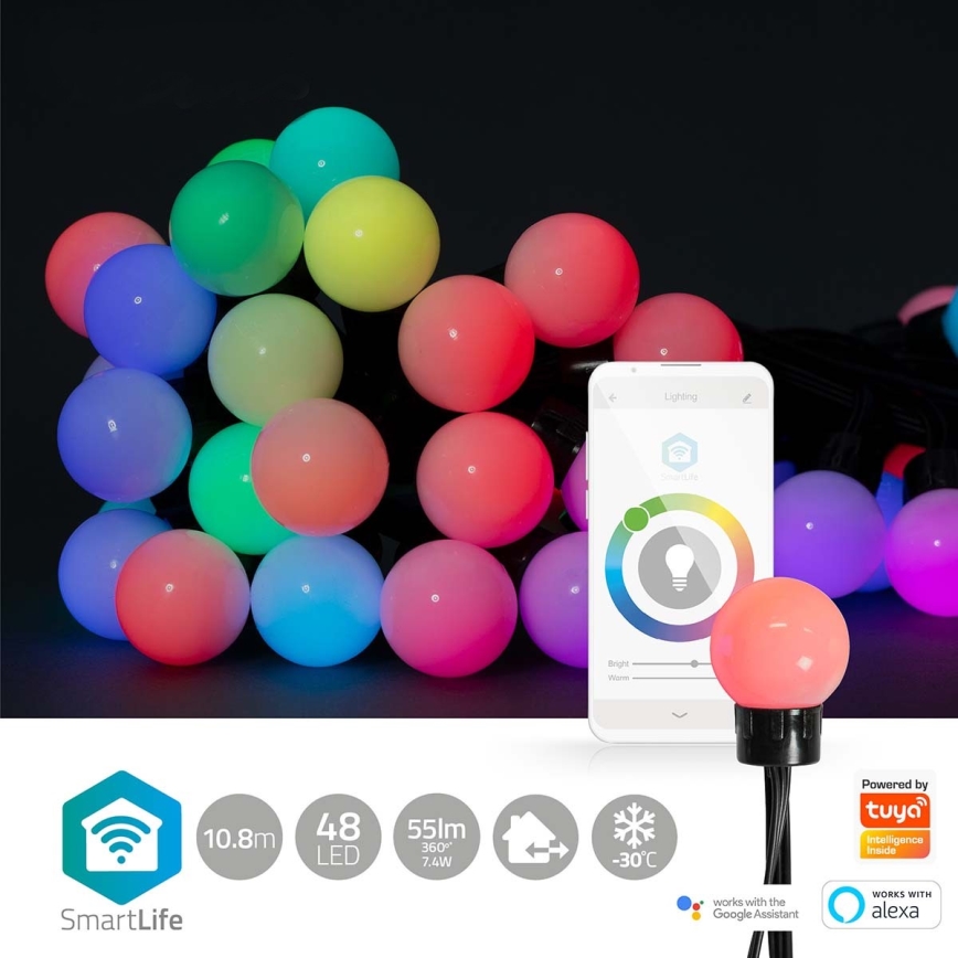 LED RGB Dekorativ chain 48xLED 13,8m IP65 Wi-Fi Tuya