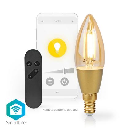 LED Ljusreglerad glödlampa Smartlife E14/4,9W/230V 1800-3000K Wi-Fi Tuya