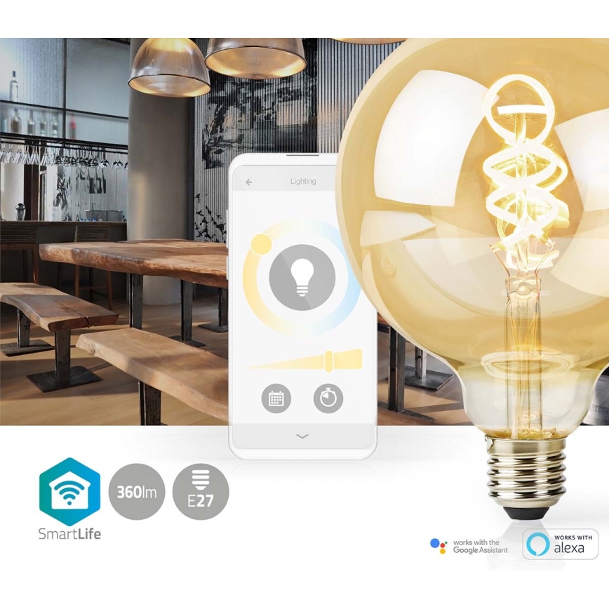LED Dimbar glödlampa E27/4,9W/230V Wi-Fi 1800-6500K