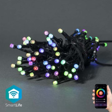 Nedis WIFILX01C42-LED RGB Utomhusslinga 42xLED/8 funktioner 8m IP65 Wi-Fi Tuya