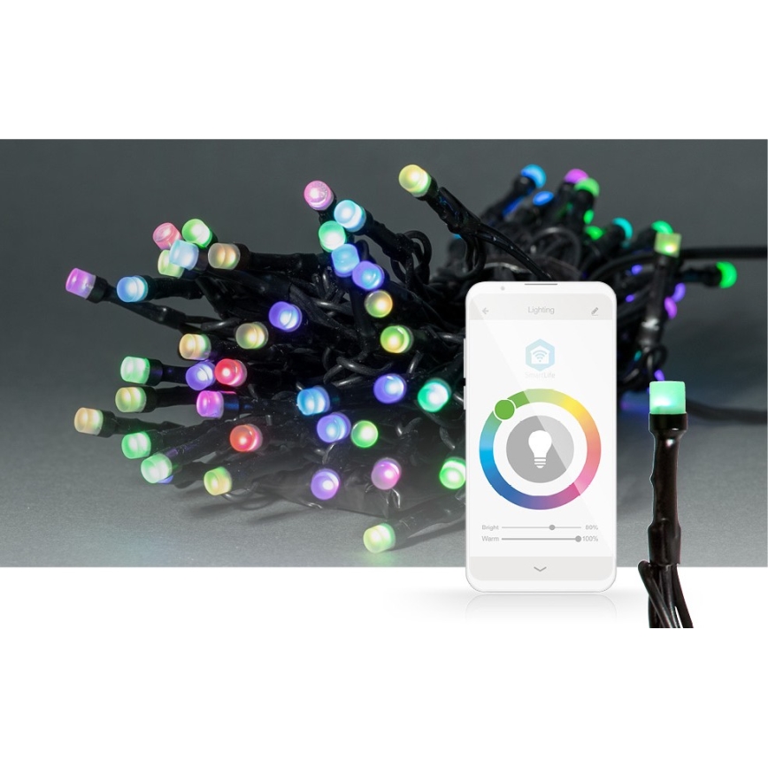 Nedis WIFILX01C42-LED RGB Utomhusslinga 42xLED/8 funktioner 8m IP65 Wi-Fi Tuya