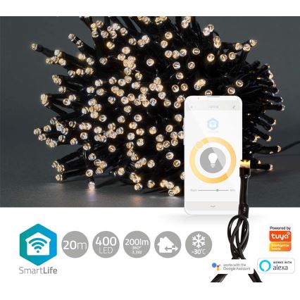 LED julkedja för utomhusbruk 400xLED/8 funktioner 25m IP65 Wi-Fi Tuya varm vit
