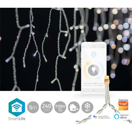 LED Christmas curtain 240xLED/11 functions 8m IP65 Wi-Fi Tuya warm to cool vit
