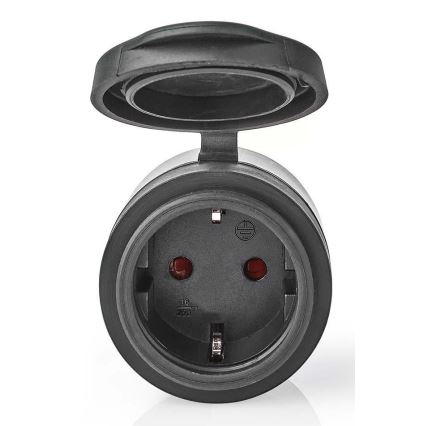 Smart eluttag 3680W/230V/Schuko Typ F/16A Wi-Fi IP44 svart