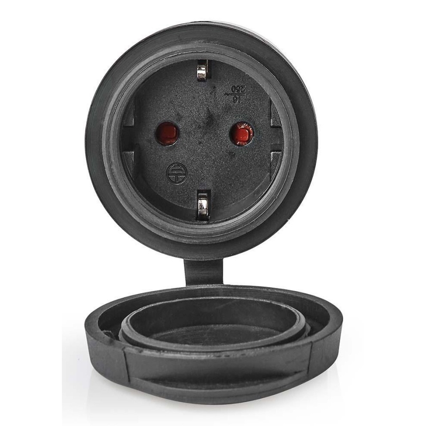 Smart eluttag 3680W/230V/Schuko Typ F/16A Wi-Fi IP44 svart