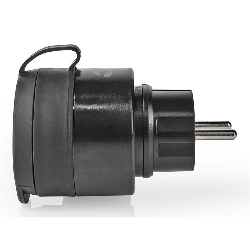 Smart eluttag 3680W/230V/Schuko Typ F/16A Wi-Fi IP44 svart