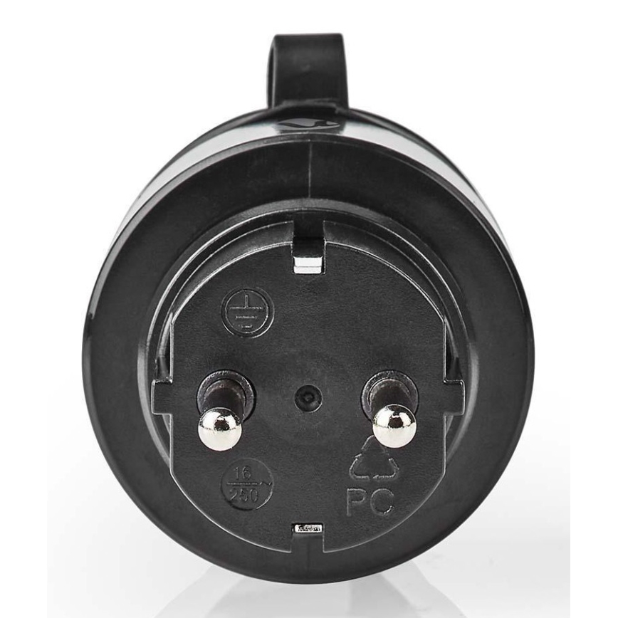 Smart eluttag 3680W/230V/Schuko Typ F/16A Wi-Fi IP44 svart