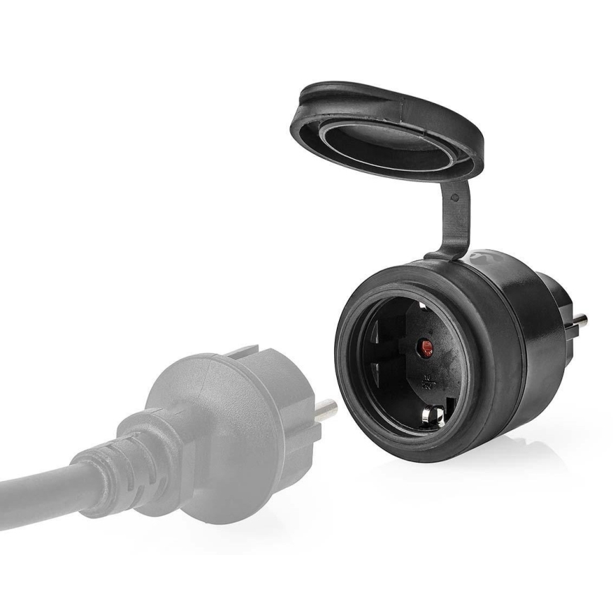 Smart eluttag 3680W/230V/Schuko Typ F/16A Wi-Fi IP44 svart