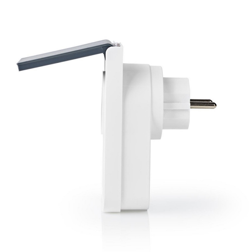 Nedis WIFIPO120EWT − Utomhus Smart Plug 3680W/typ/230V Wifi IP44