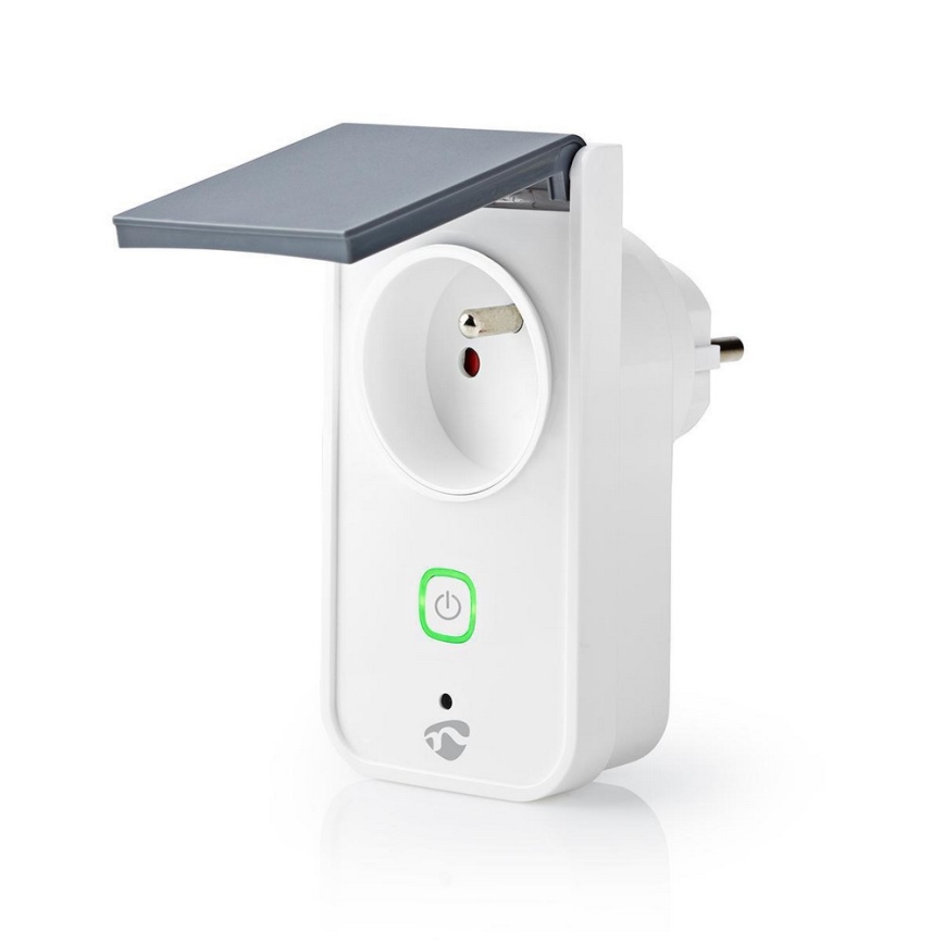 Nedis WIFIPO120EWT − Utomhus Smart Plug 3680W/typ/230V Wifi IP44