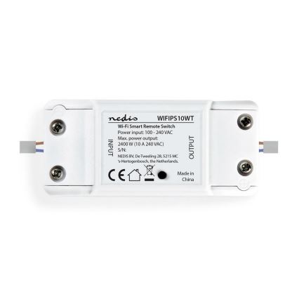 Nedis WIFIPS10WT − Strömbrytare för elektrisk krets 2500W/230V/17dBm Wifi
