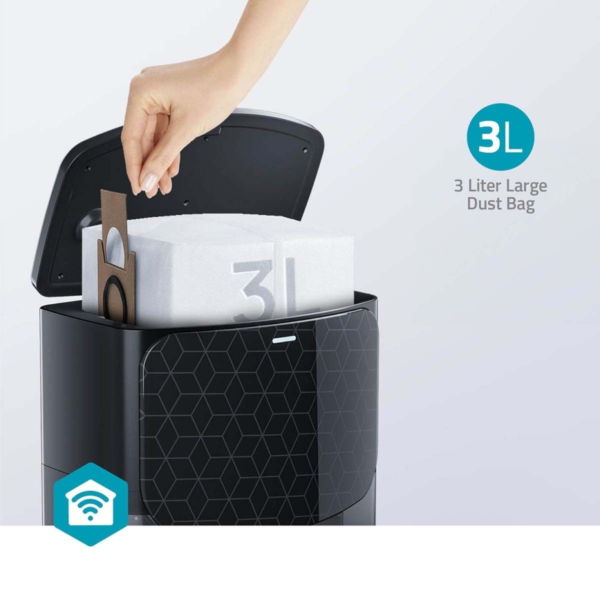 Smart robotdammsugare med mopp SmartLife Wi-Fi Tuya svart + fjärrkontroll