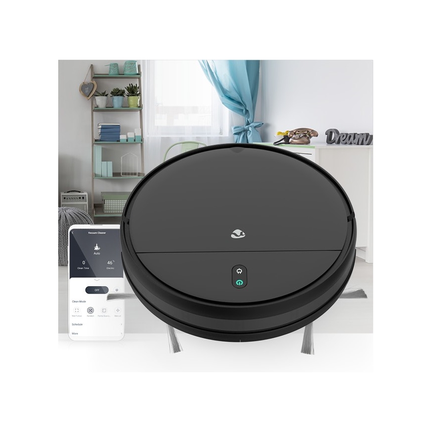 Smart robotdammsugare med mopp 28W/2500 mAh Wi-Fi svart + fjärrkontroll