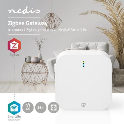Nedis WIFIZB10CWT - Smart gateway Zigbi Wi-Fi plug-in lösning 230V