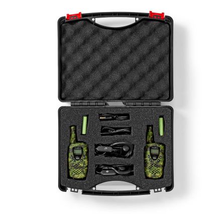 KIT 2x Walkie-talkie with LED-lampa 3xAAA range 8 km camouflage