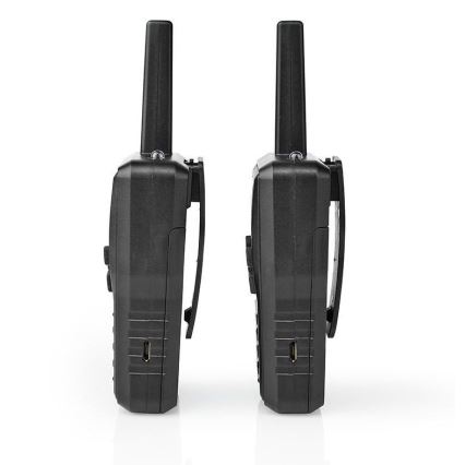 KIT 2x Uppladdningsbar walkie-talkie med LED belysning 1300 mAh räckvidd 10 km