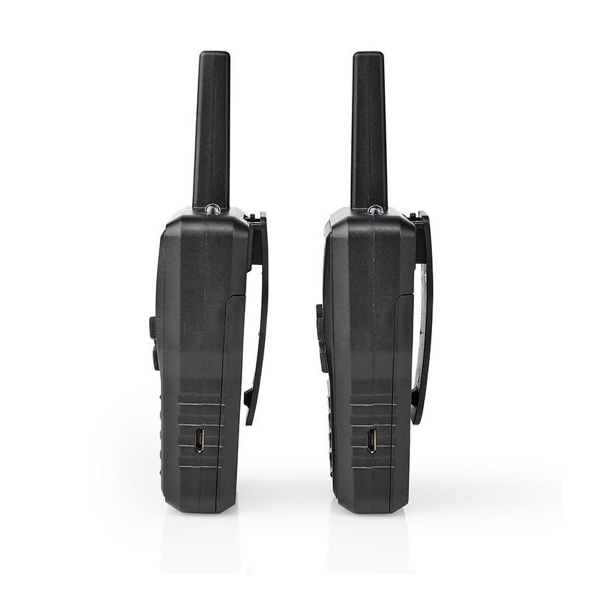 KIT 2x Uppladdningsbar walkie-talkie med LED belysning 1300 mAh räckvidd 10 km