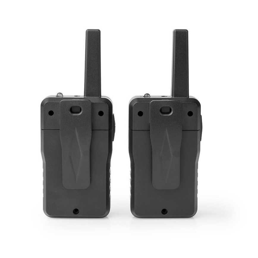 KIT 2x Uppladdningsbar walkie-talkie med LED belysning 1300 mAh räckvidd 10 km