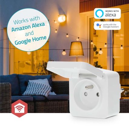 Smart kontakt Smartlife 3680W/230V/ Type E/16A Wi-Fi Tuya IP44