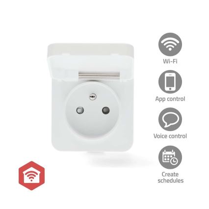 Smart kontakt Smartlife 3680W/230V/ Type E/16A Wi-Fi Tuya IP44