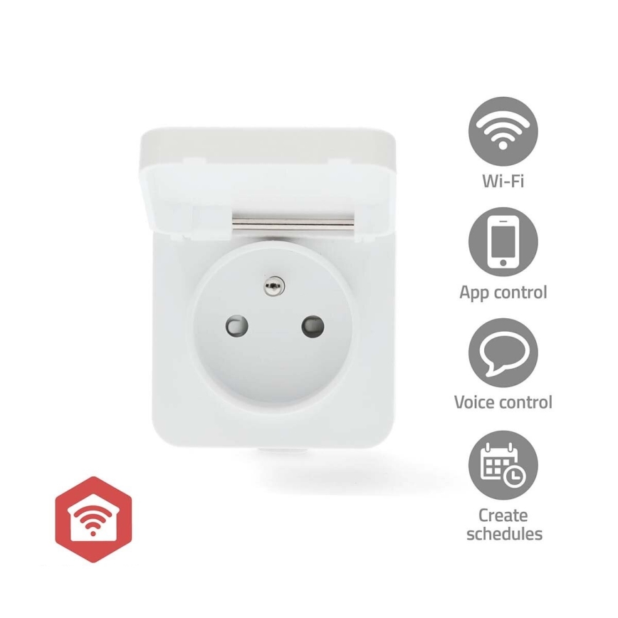 Smart kontakt Smartlife 3680W/230V/ Type E/16A Wi-Fi Tuya IP44