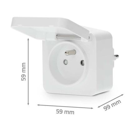 Smart kontakt Smartlife 3680W/230V/ Type E/16A Wi-Fi Tuya IP44