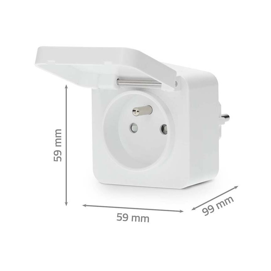 Smart kontakt Smartlife 3680W/230V/ Type E/16A Wi-Fi Tuya IP44