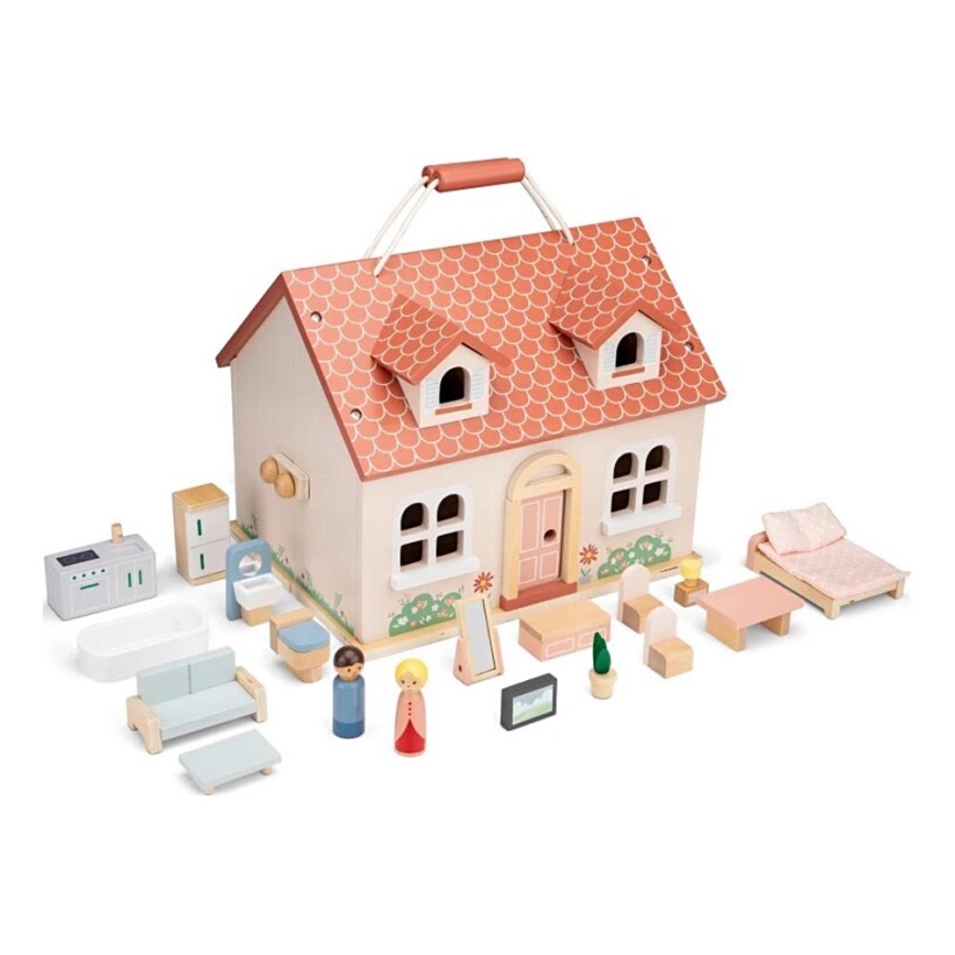 New Classic Toys - Dockhus i trä röd