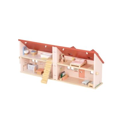 New Classic Toys - Dockhus i trä röd