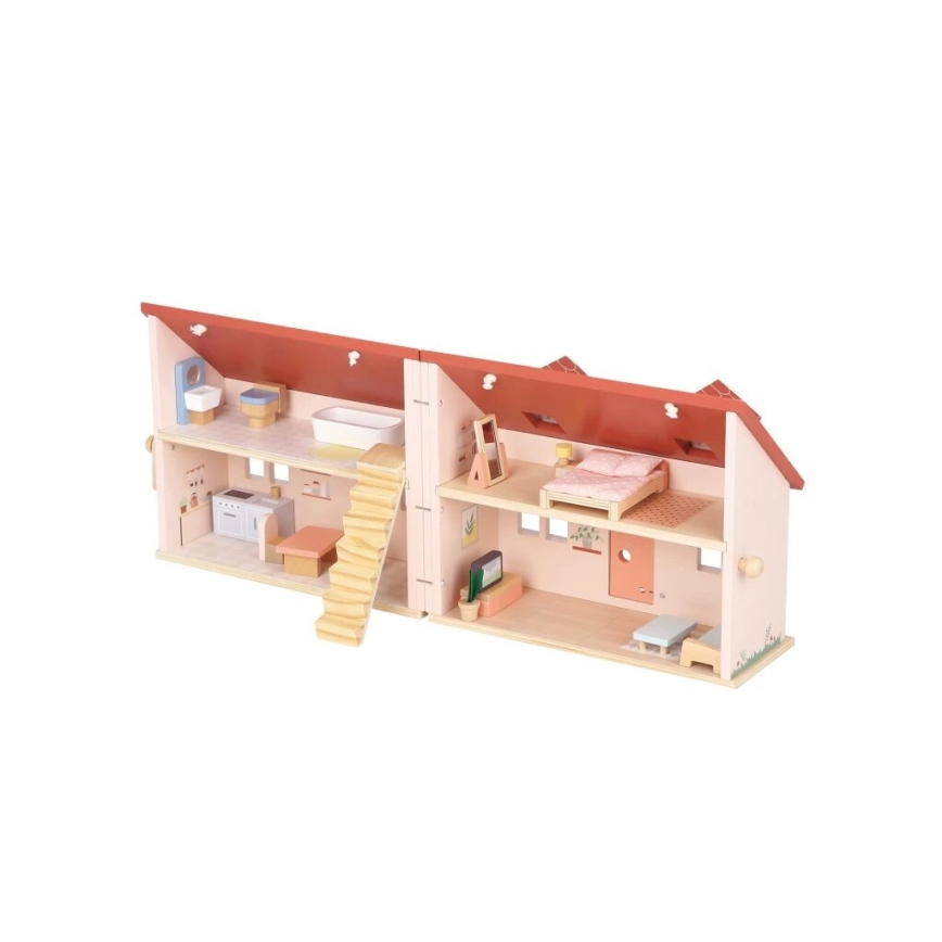 New Classic Toys - Dockhus i trä röd