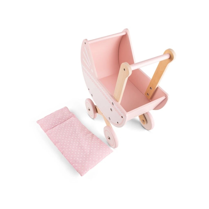 New Classic Toys - Dockvagn i trä rosa